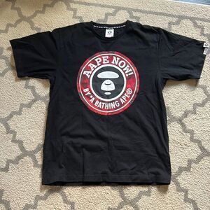 AAPE BY A BATHING APE
logo-print T-shirt size‎ L in EUC like new black